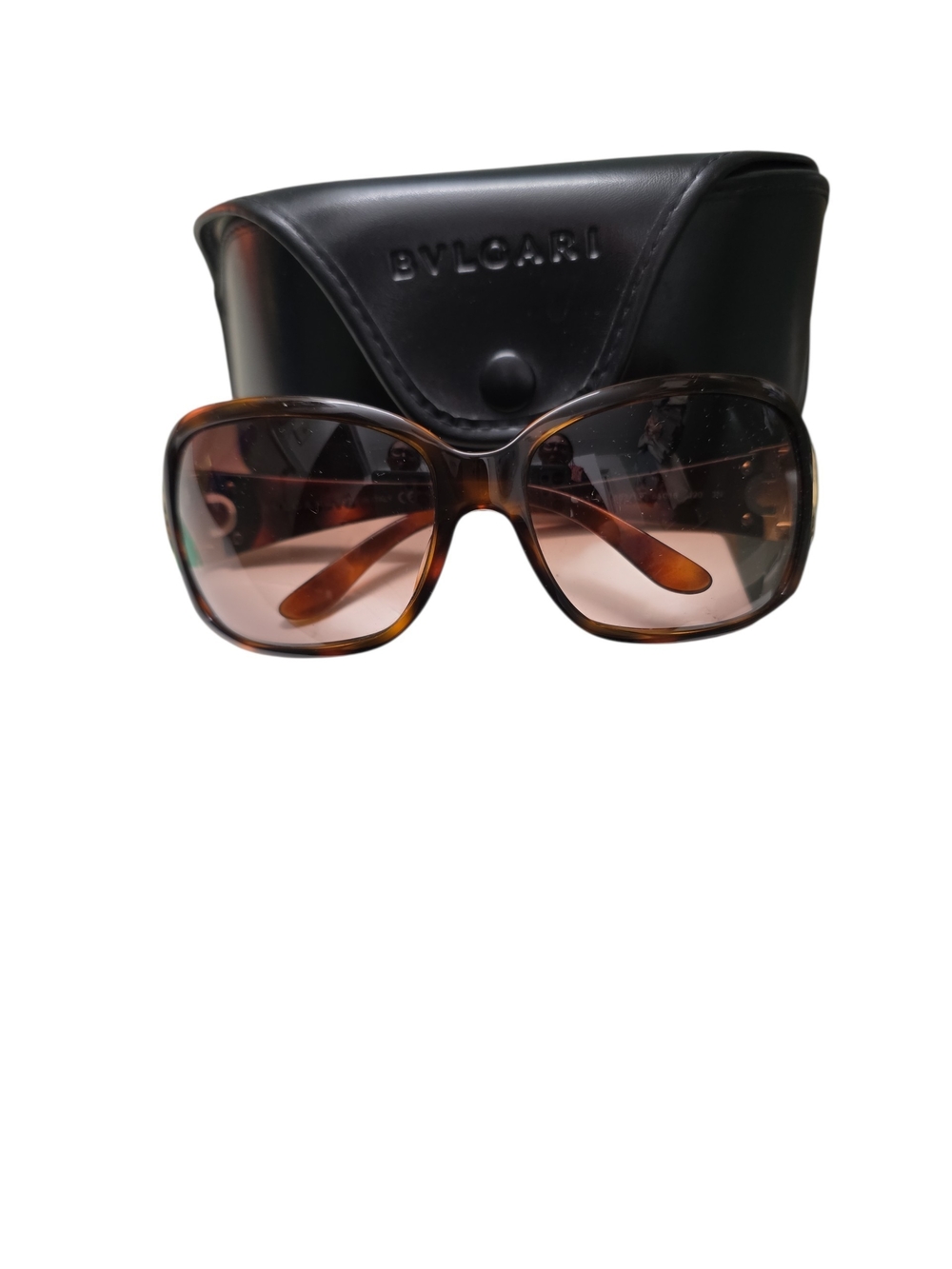 Bulgari Women's Tortoiseshell Sunglasses with Brown Gradient Lenses